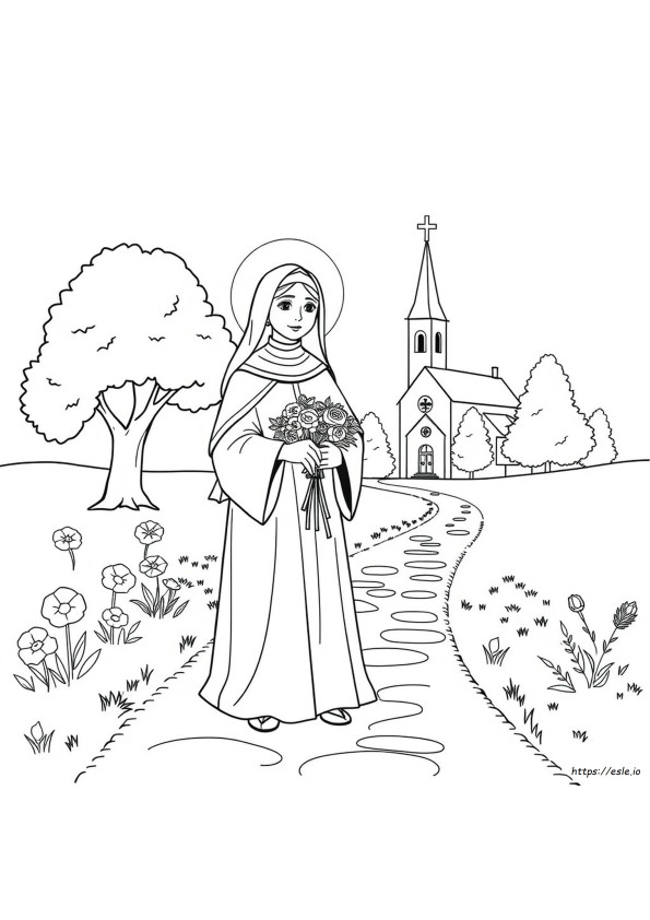 Szent Teréz, Lisieux-I Színező Oldal Ingyenes