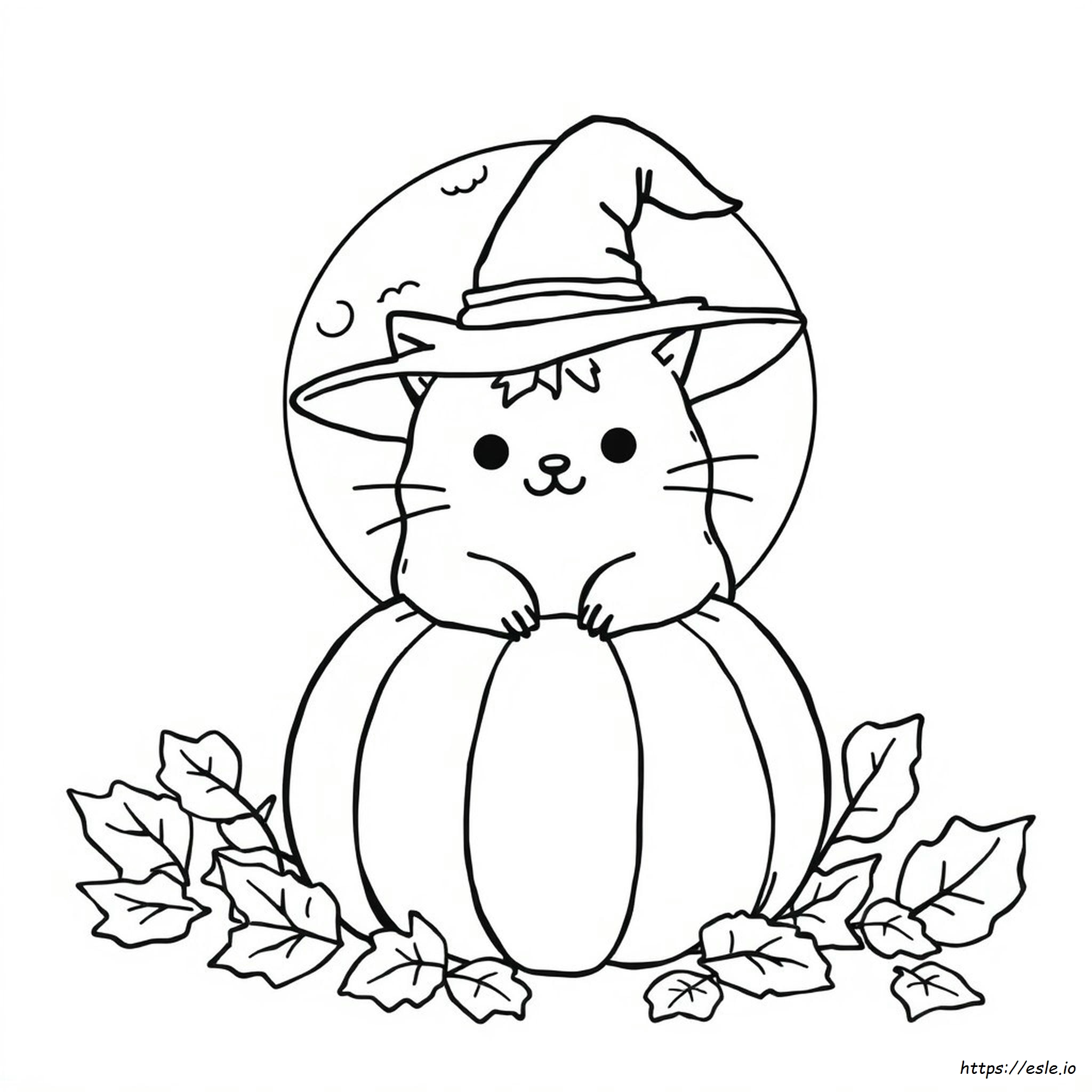 Pusheen Cadılar Bayramı Boyama Sayfaları Yazdırılabilir