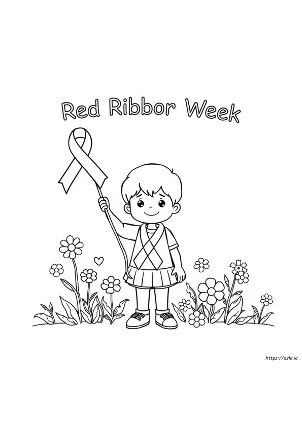 Coloriages Semaine Du Ruban Rouge Pour La Maternelle