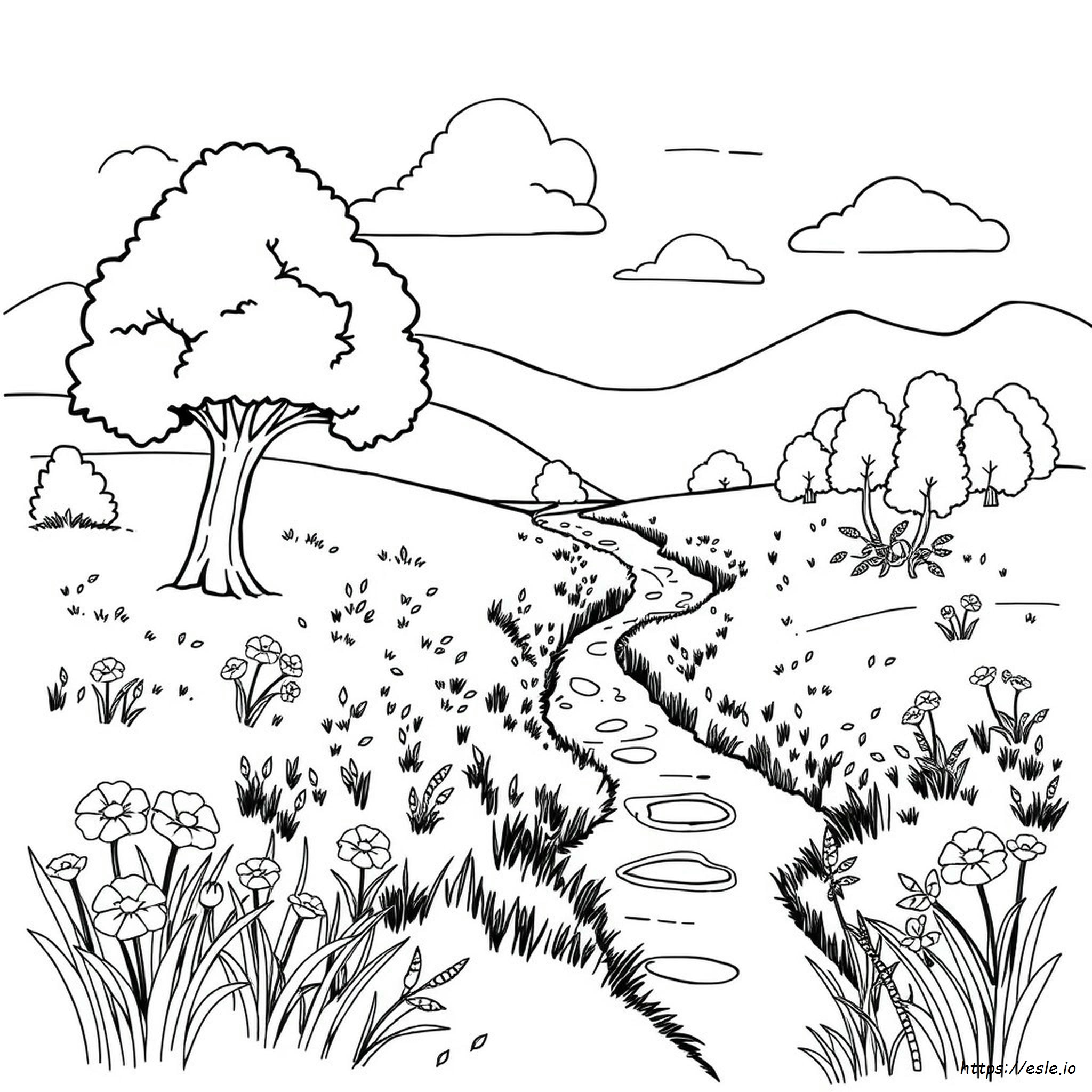 Colouring Pages Scenery Nature