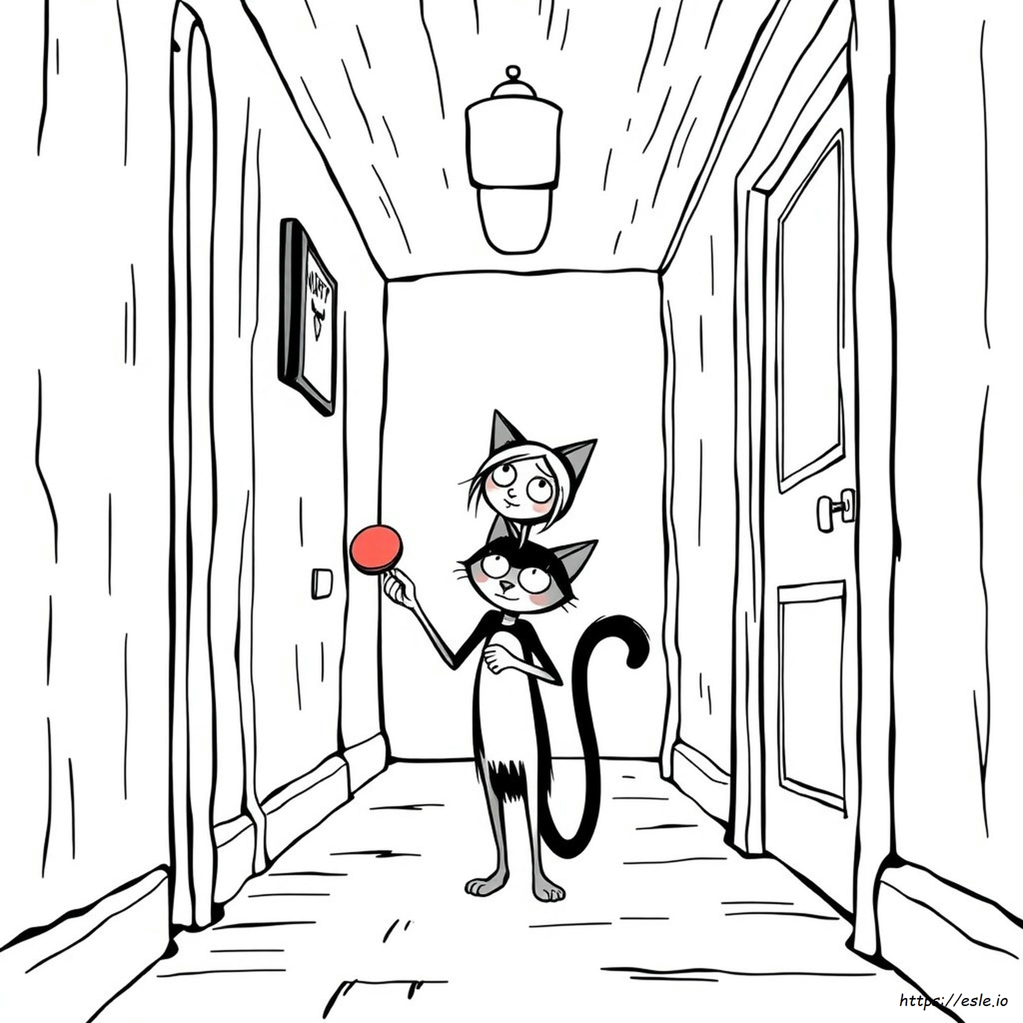 Coloriage Chat Coraline