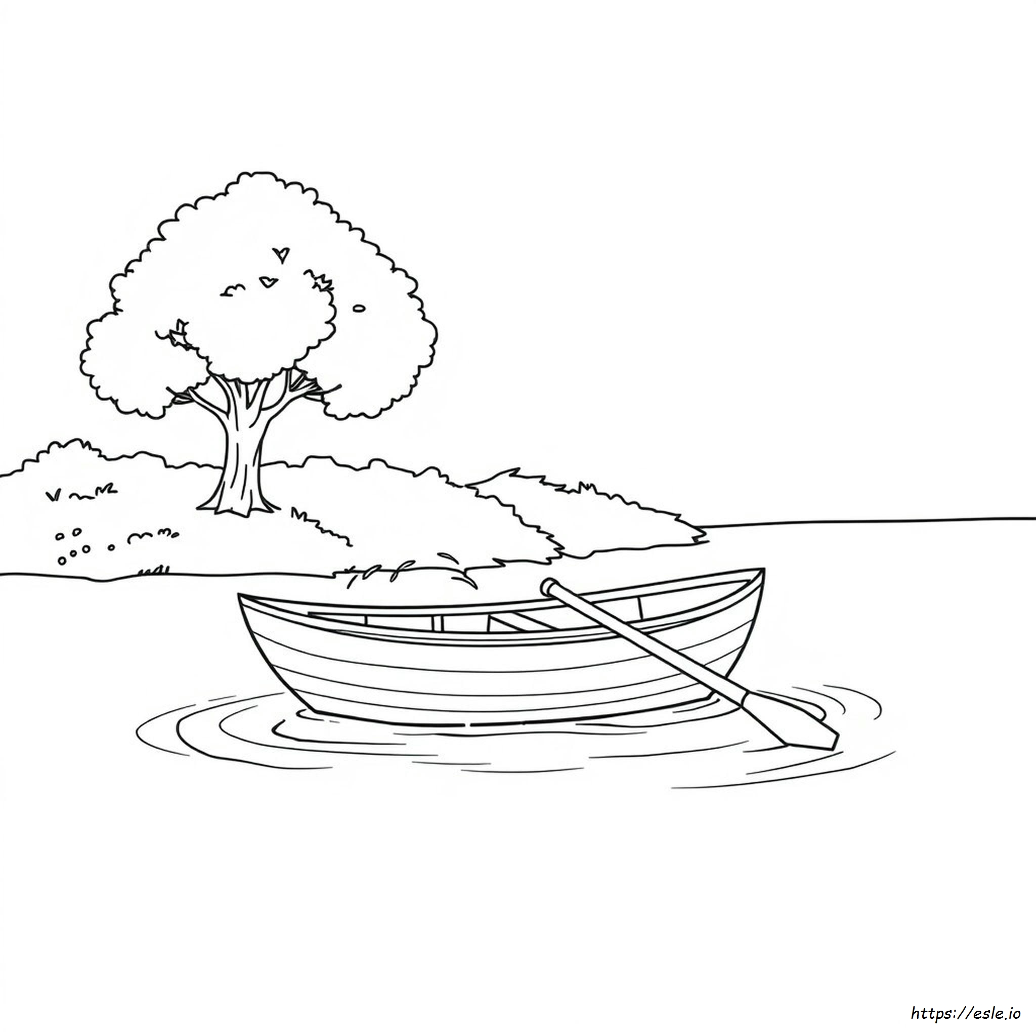 Row Boat Coloring Page