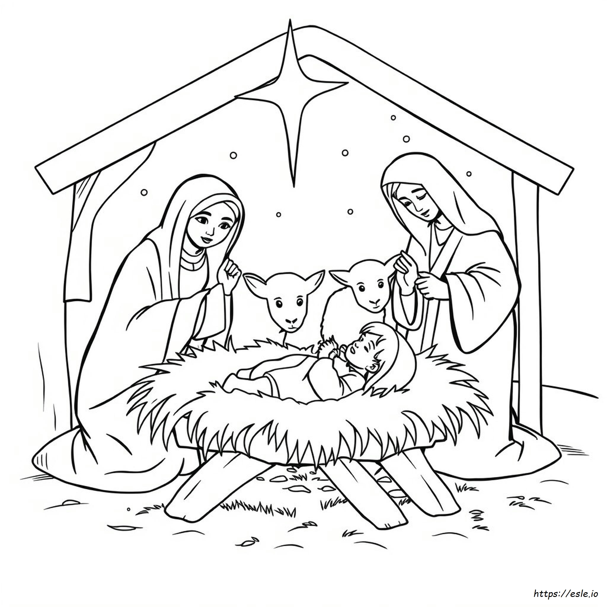 De Geboorte Van Jezus Kleurplaat kleurplaat