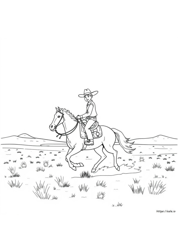 Vaquero A Caballo Para Colorear