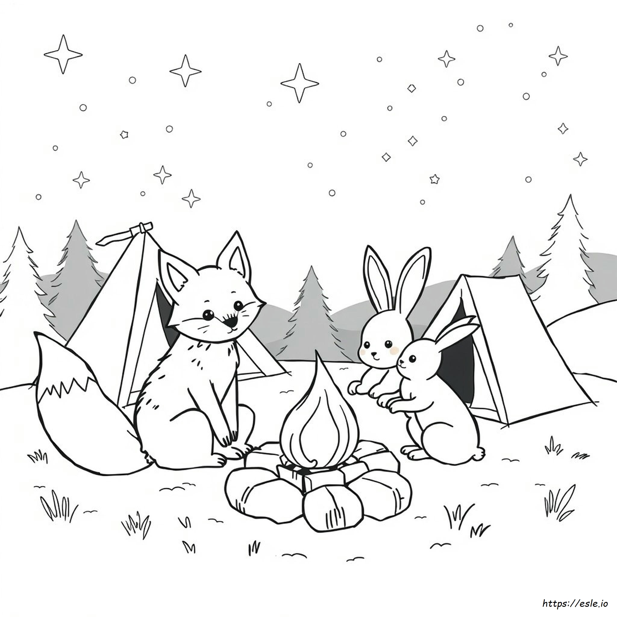 Camping Animals Coloring Pages