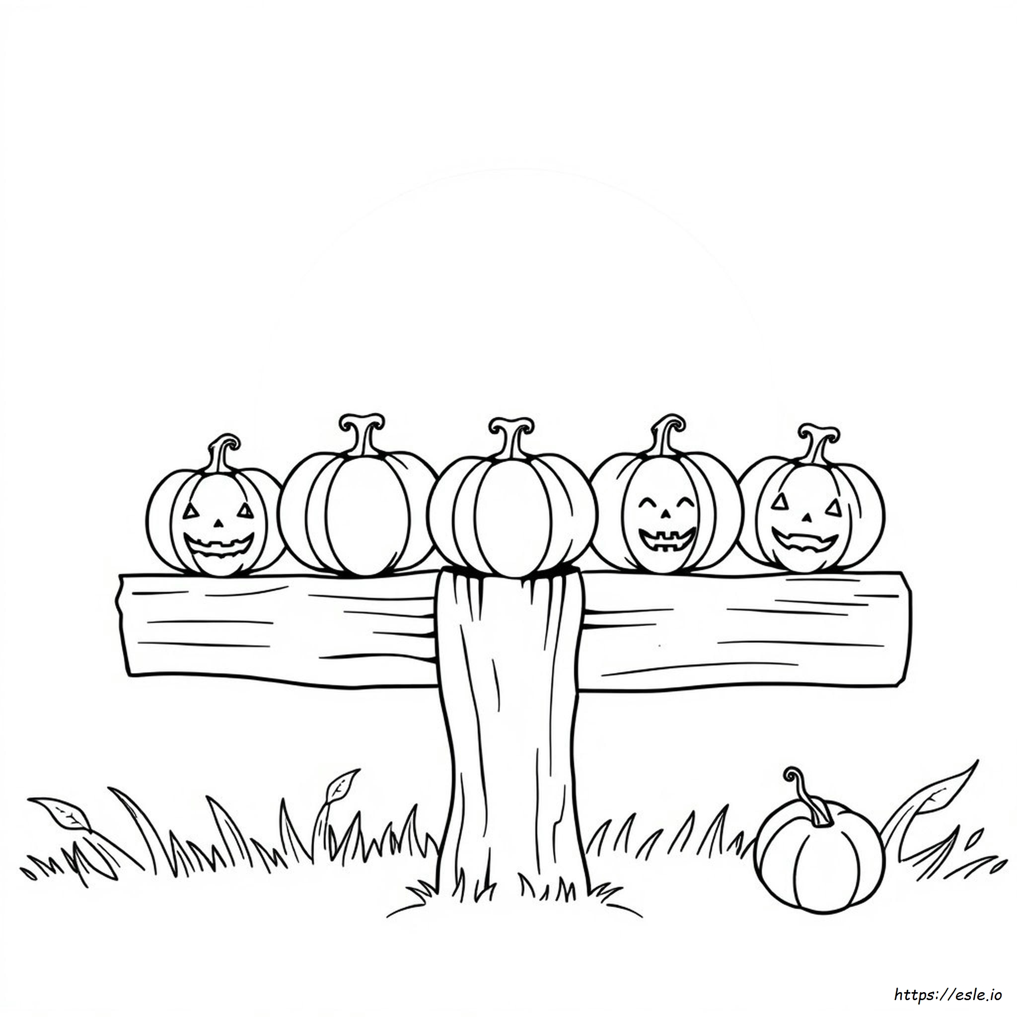 Five Little Pumpkins Coloring Page