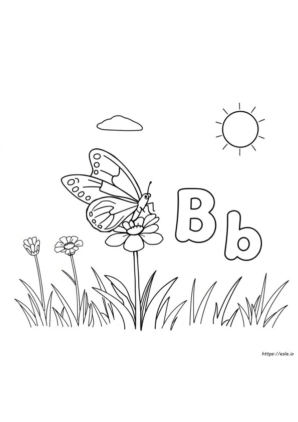 Litera B Jak Motyl Kolorowanka