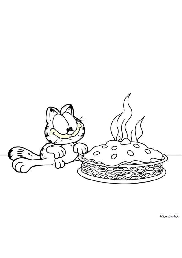 Kolorowanki Garfield Lasagna