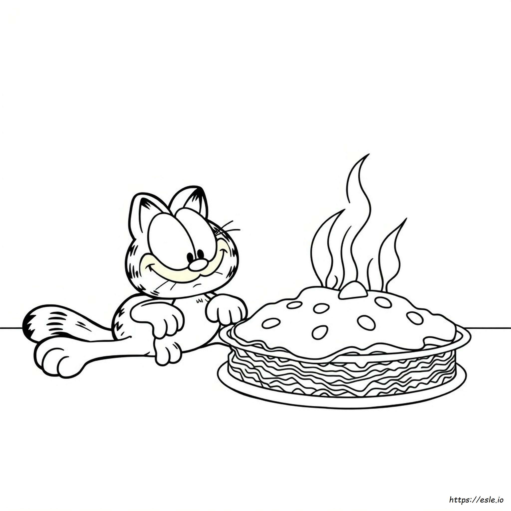 Lasagna Garfield Coloring Pages