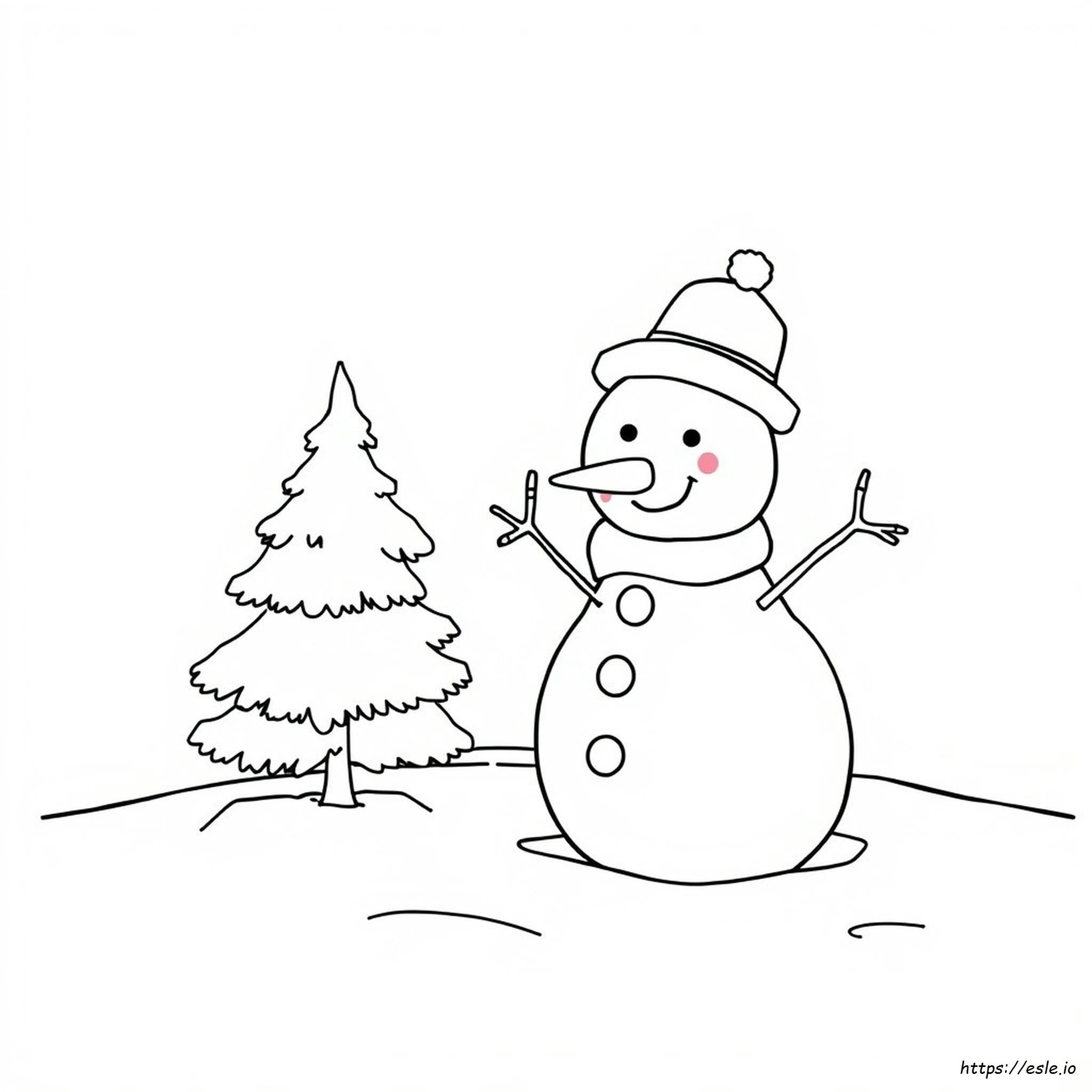 Schneeman-Malvorlage