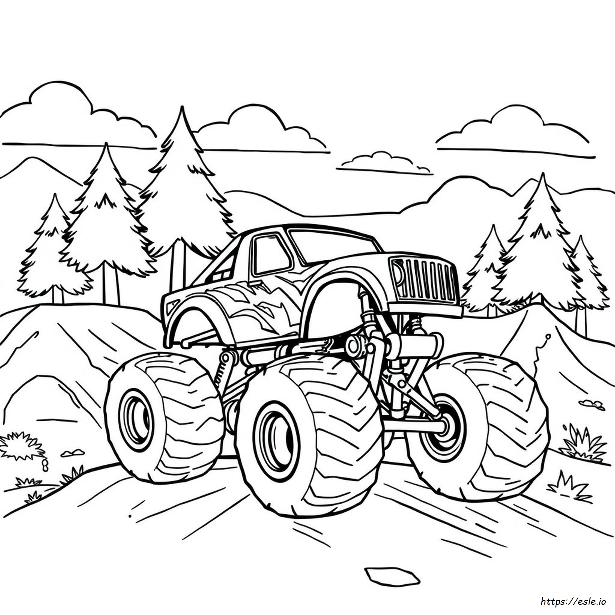 Einfaches Monster Truck Ausmalbild