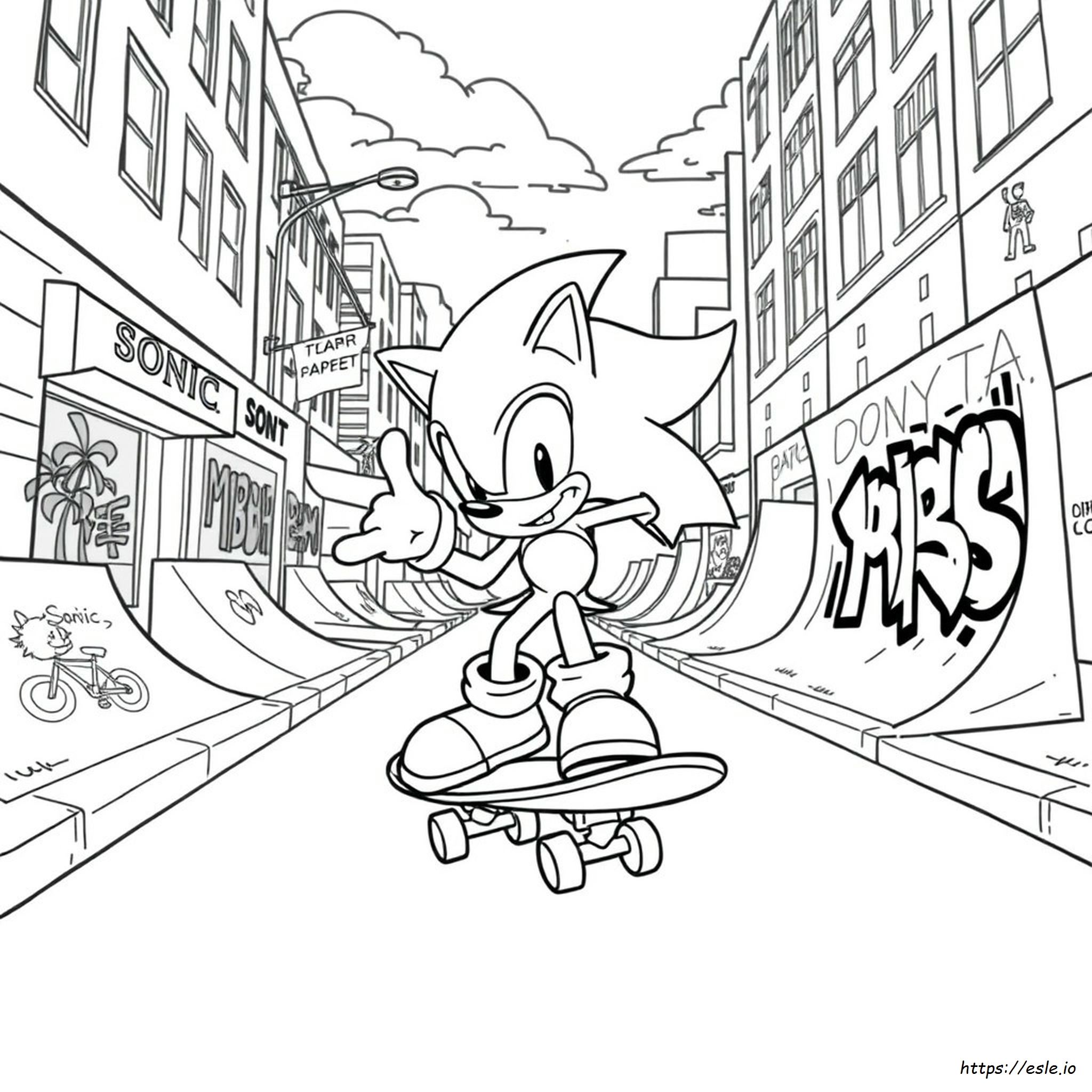 Sonic Skateboard Coloring Pages