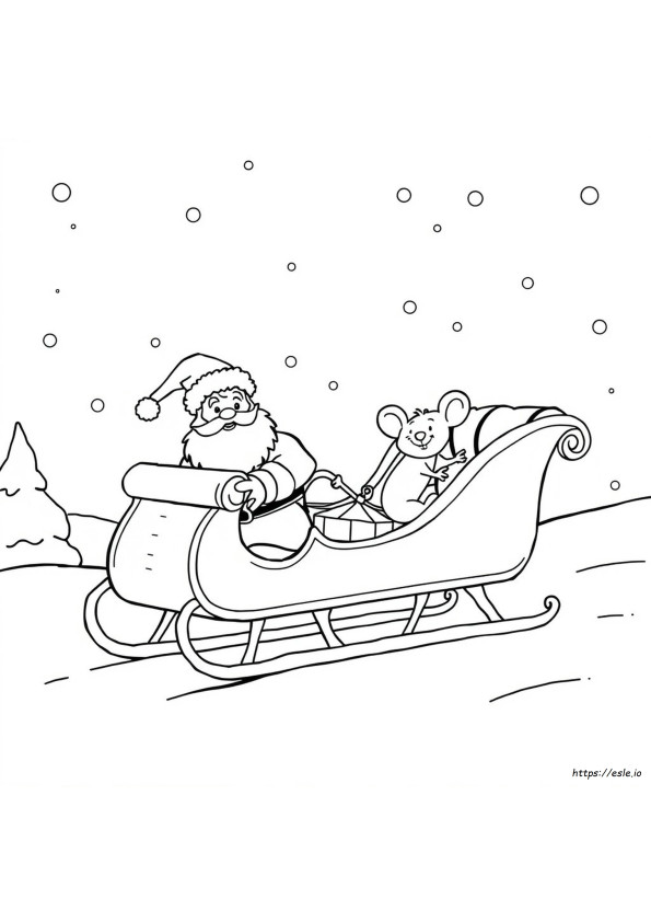Rato Papai Noel Para Colorir Para Imprimir