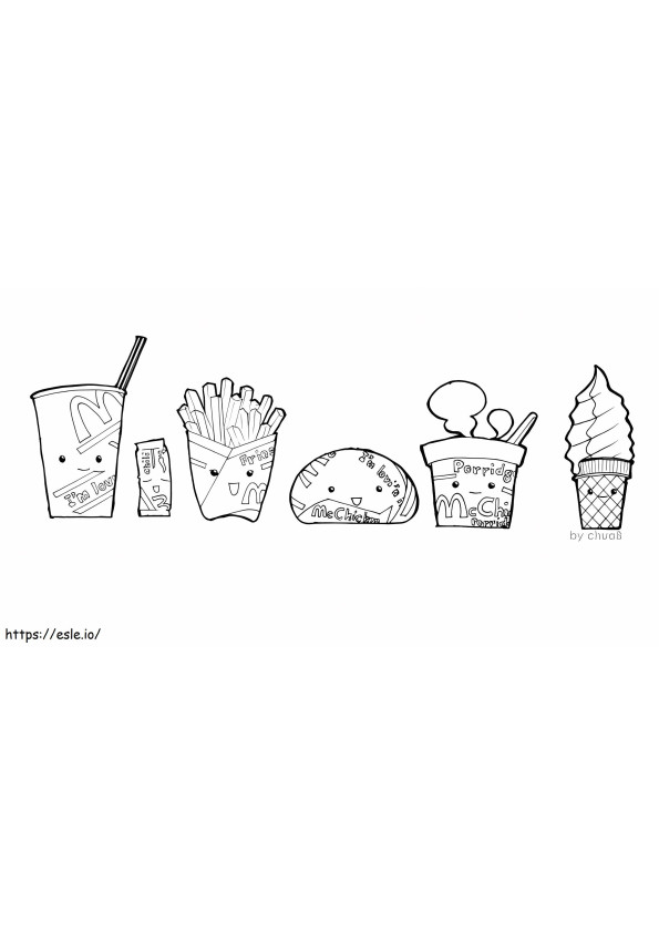 All Types Of McDonalds Food coloring page