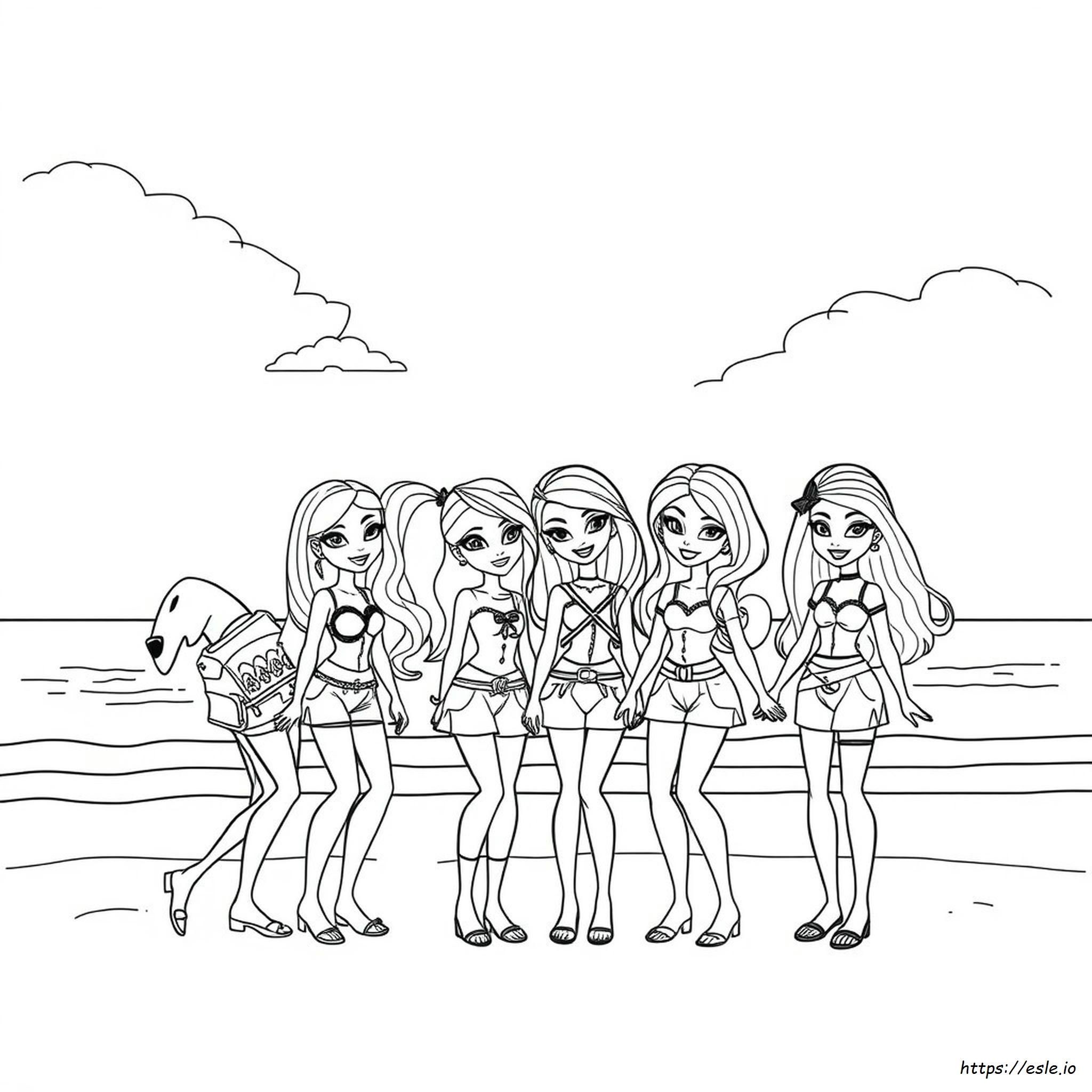 Printable Group Bratz Coloring Pages