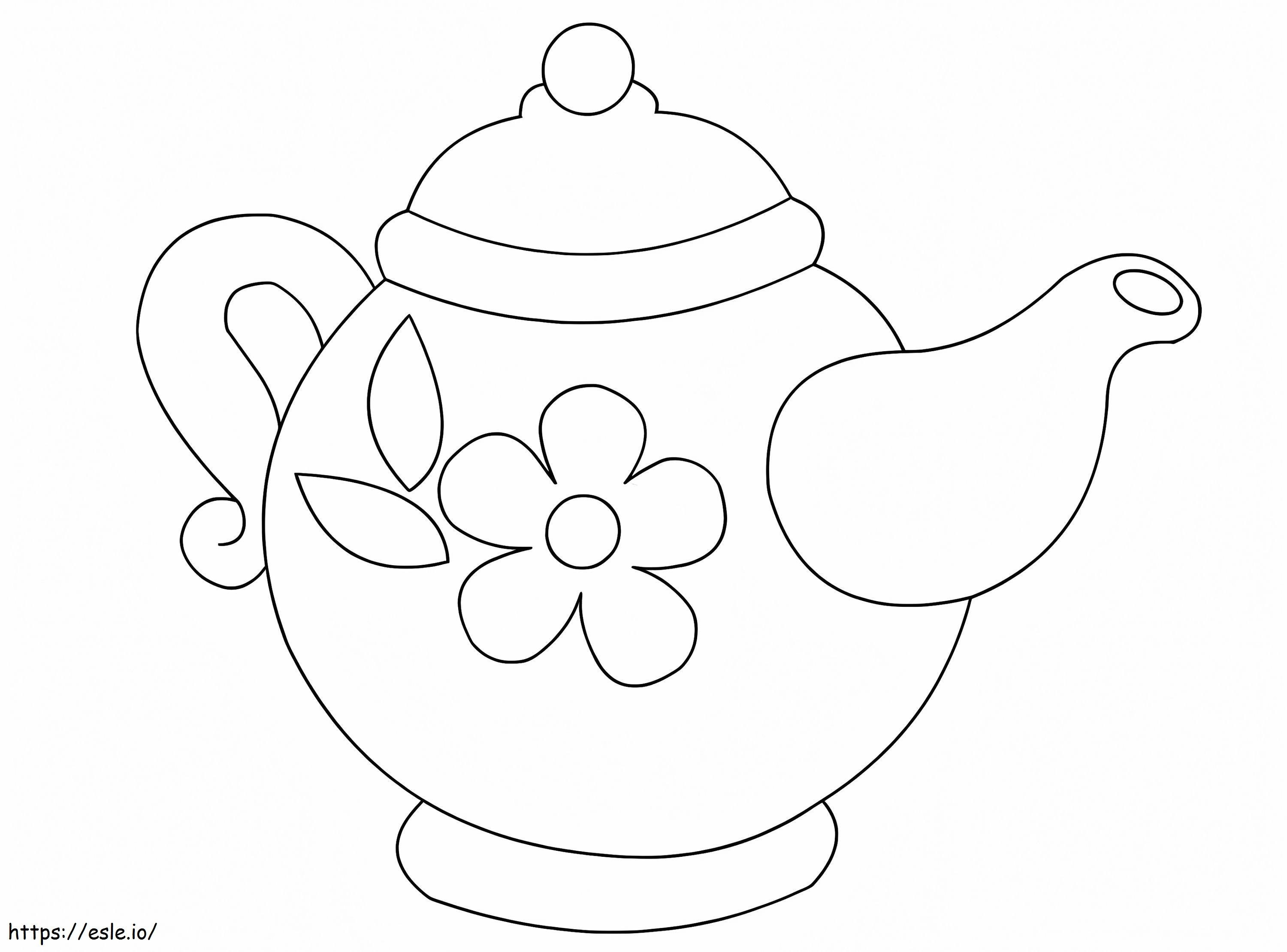 Cute Teapot coloring page