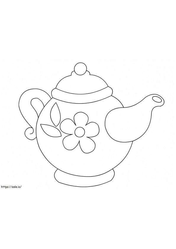 Cute Teapot coloring page