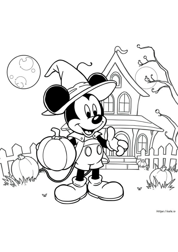Mickey Mouse Halloween Kleurplaten
