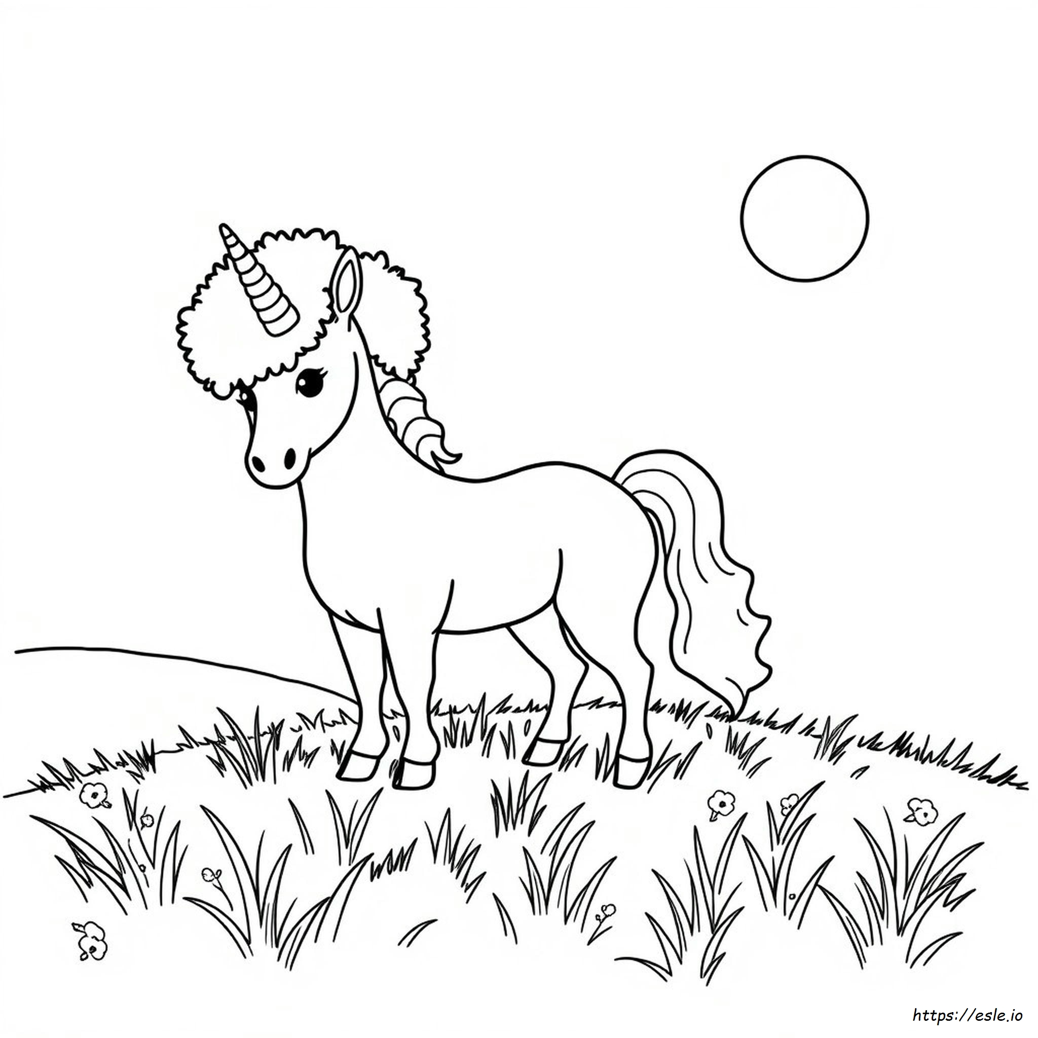 Afro Einhorn Ausmalbilder