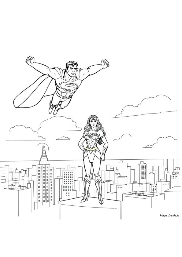 Superman And Wonder Woman Coloring Pages