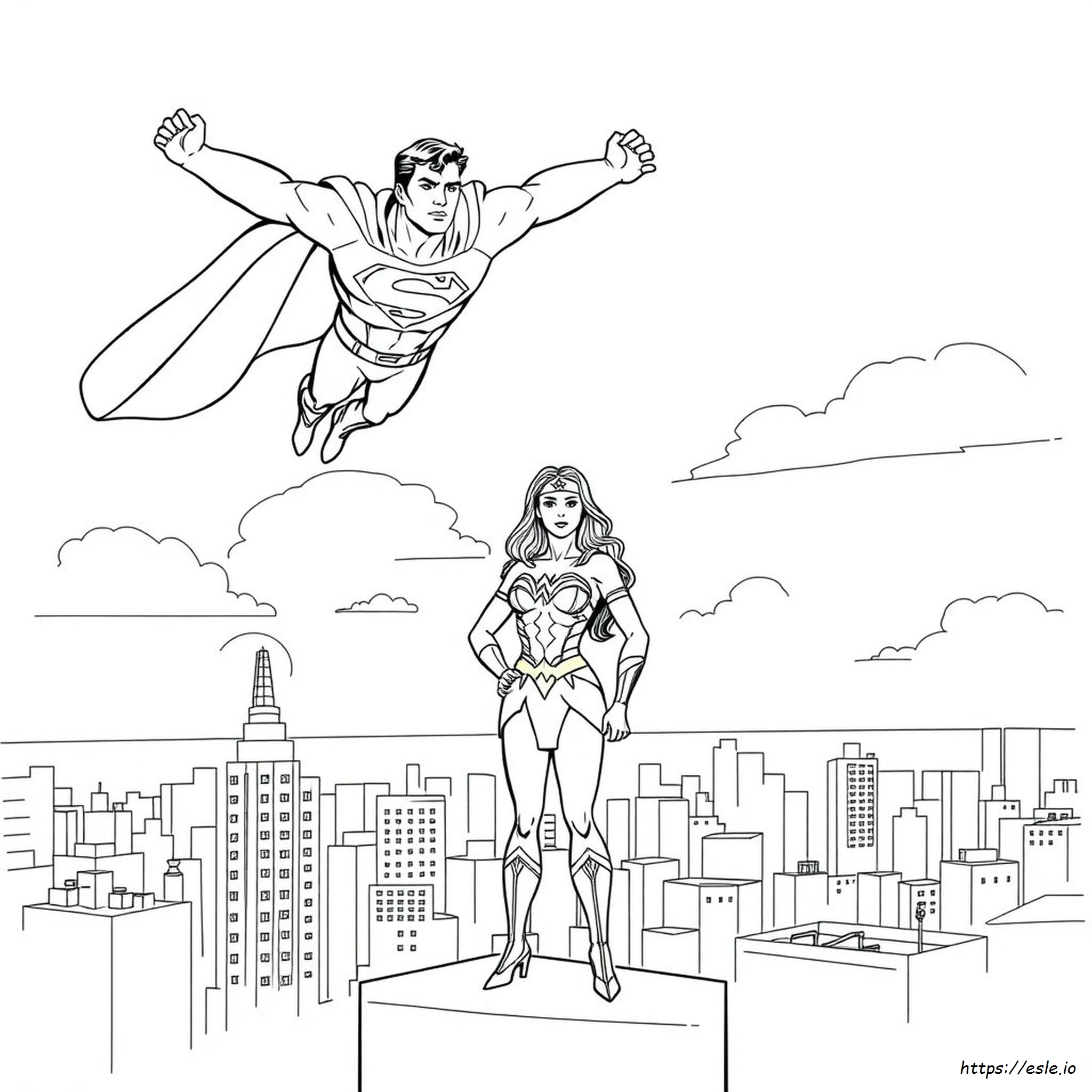 Superman And Wonder Woman Coloring Pages