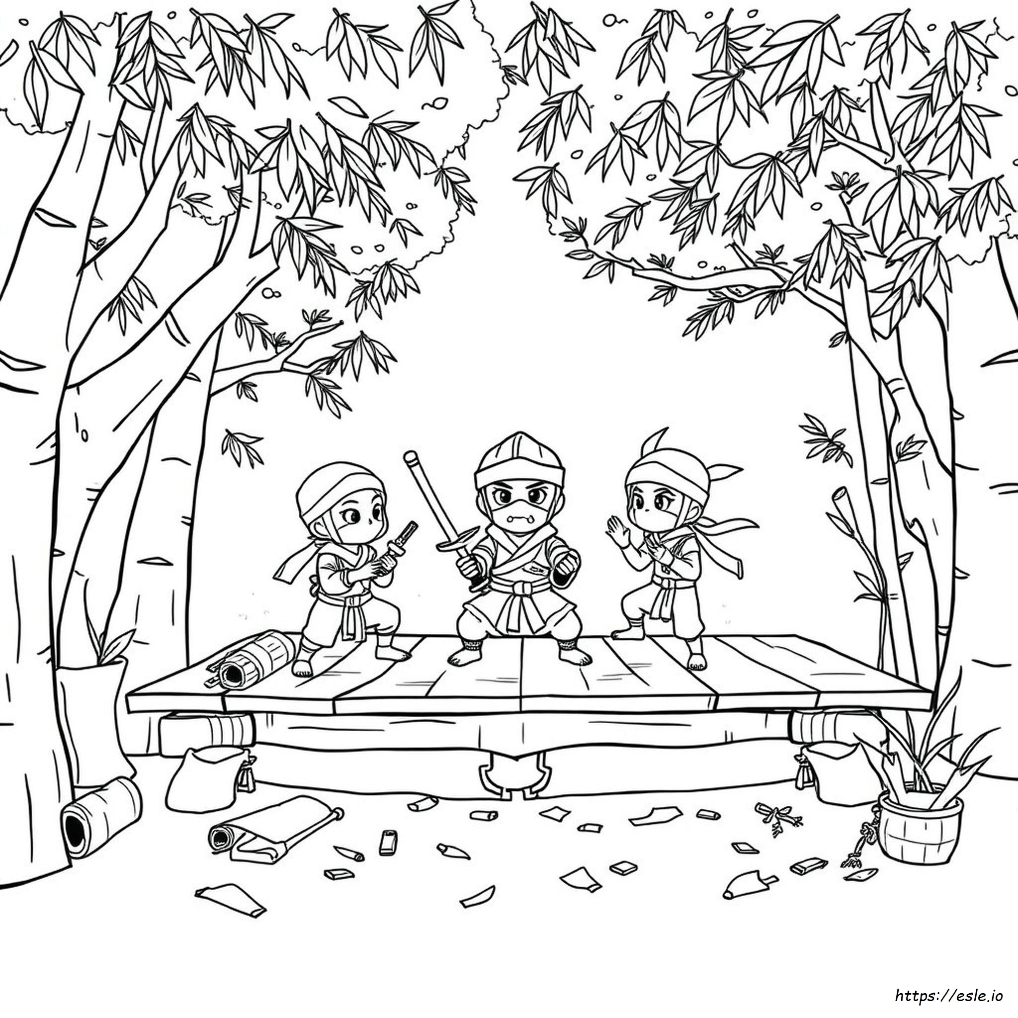Ninja Kidz Colouring Pages