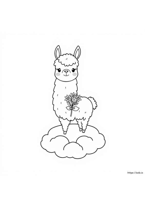 Lhama Kawaii Fofa Para Colorir