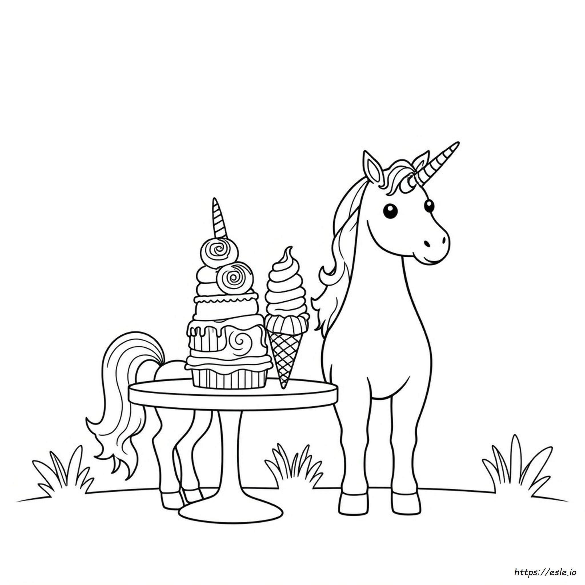 Unicorn Popsicle Coloring Page