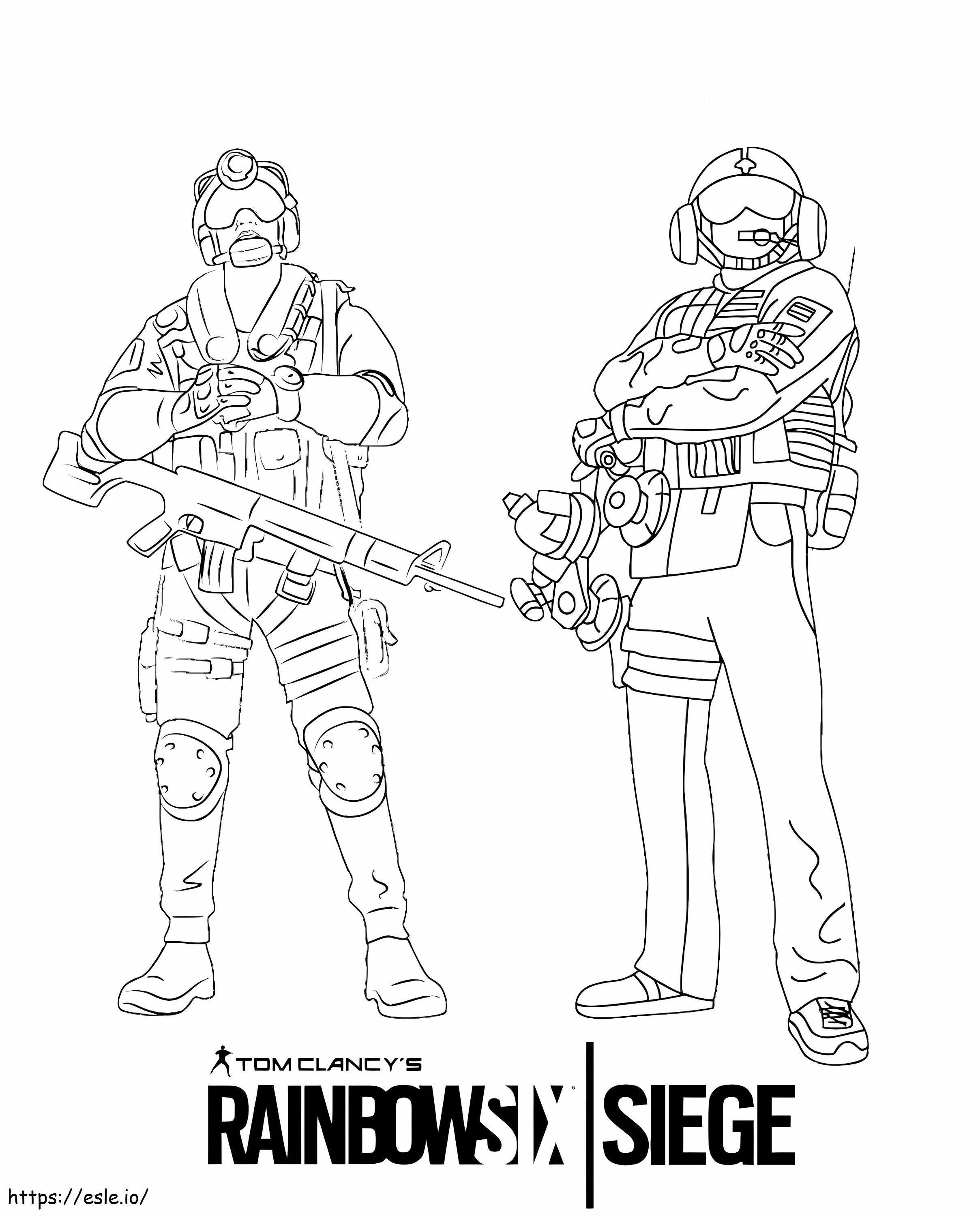 Chacal y Jager Rainbow Six Siege para colorear