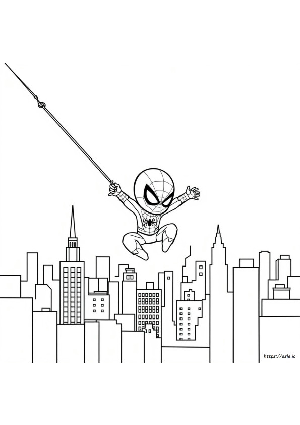 Chibi Spiderman Coloring Pages
