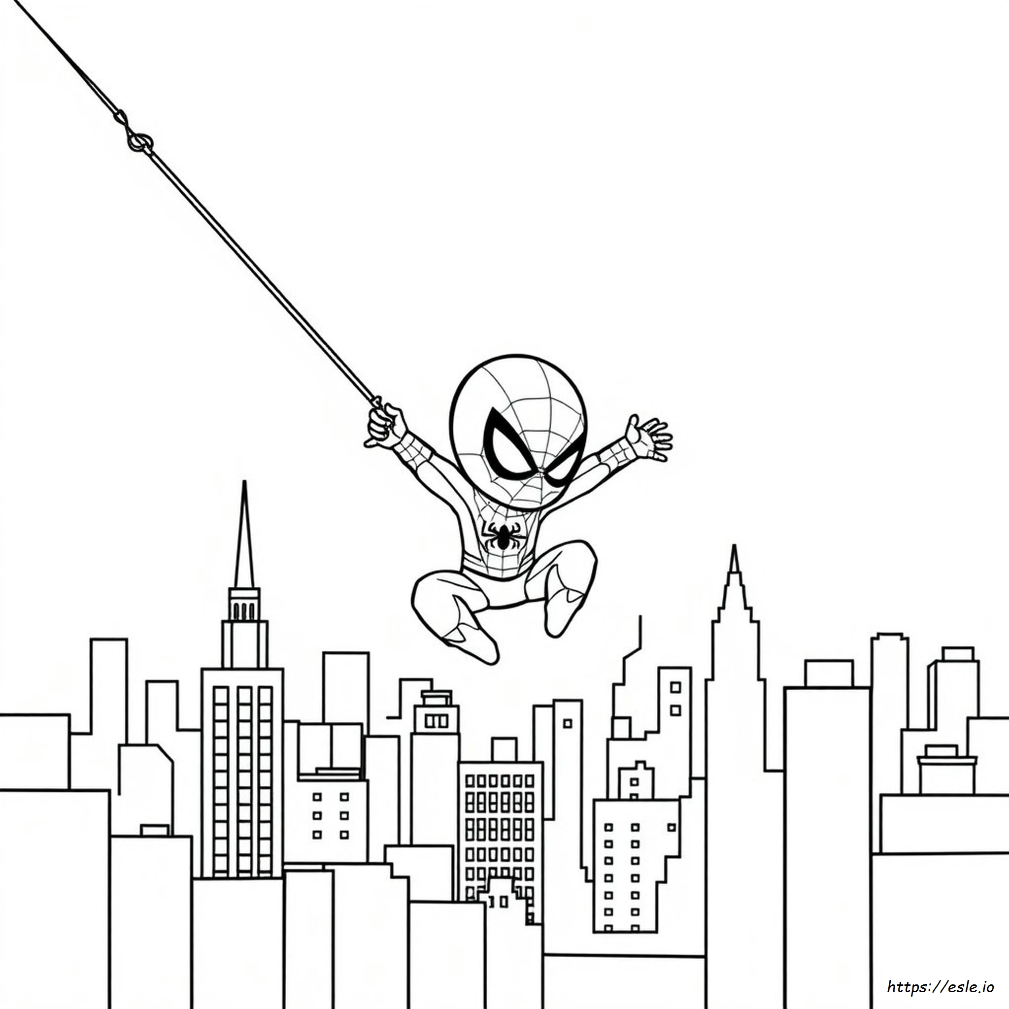 Chibi Spiderman Coloring Pages