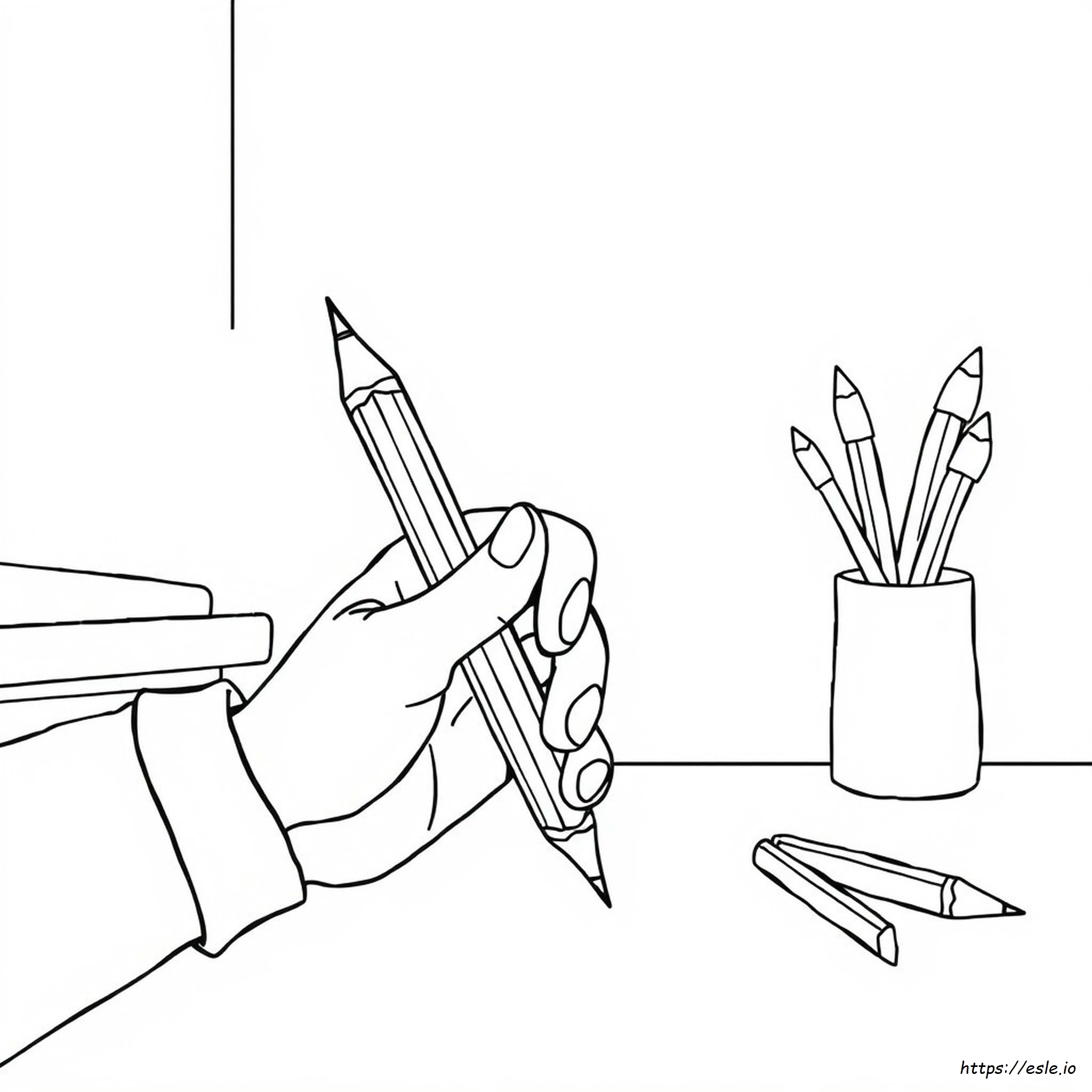 Cute Pencil Coloring Page