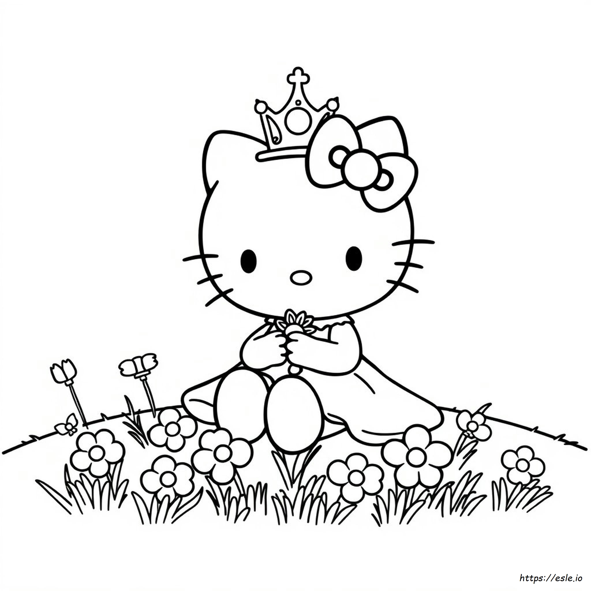 Hello Kitty Princess Coloring Page