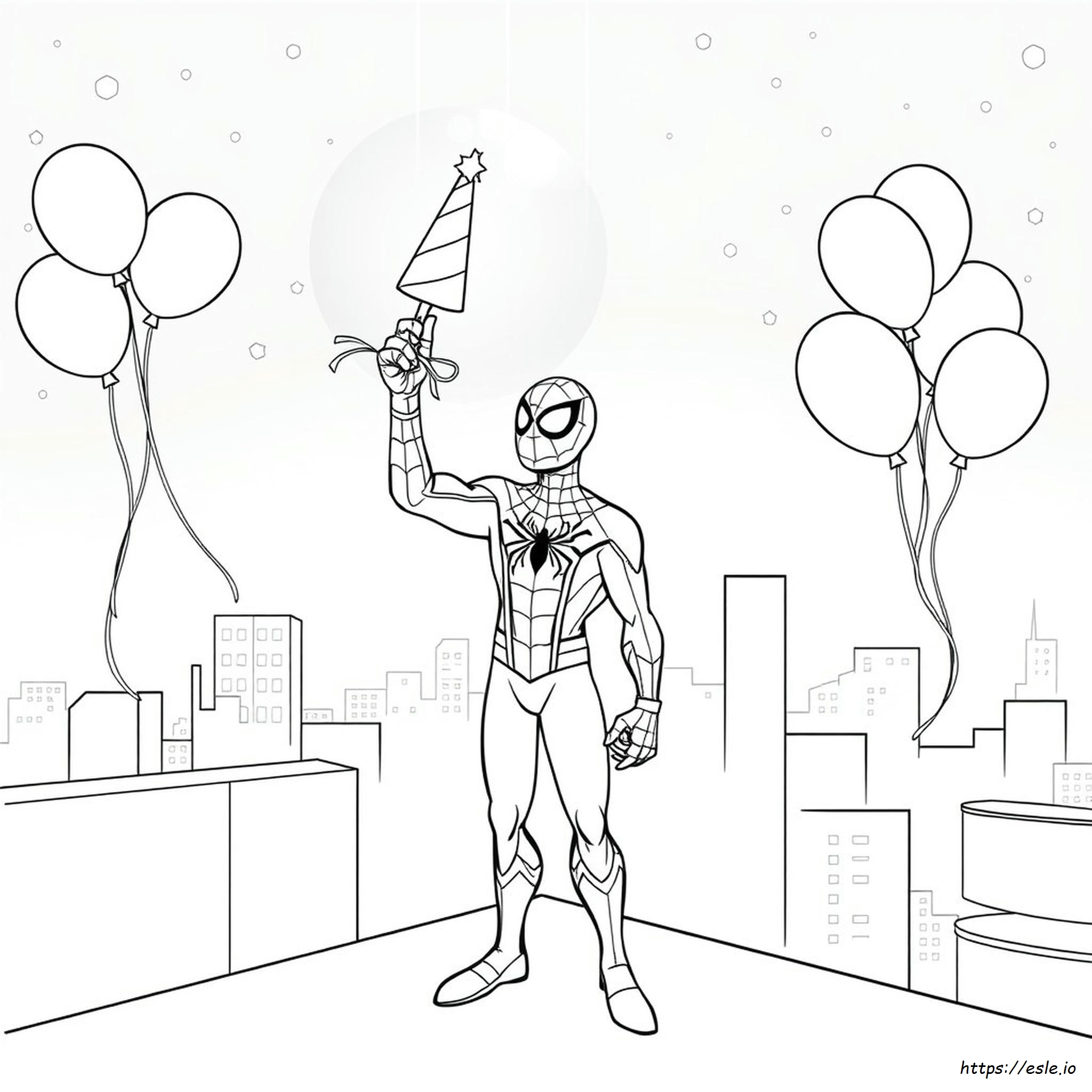 Birthday Superhero Spiderman Coloring Pages