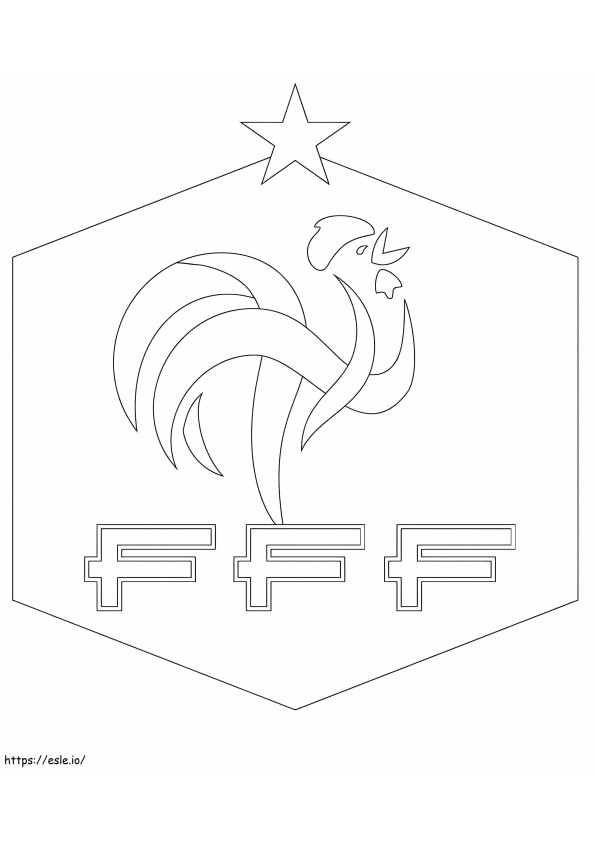 フランスサッカー連盟のロゴ ぬりえ - 塗り絵