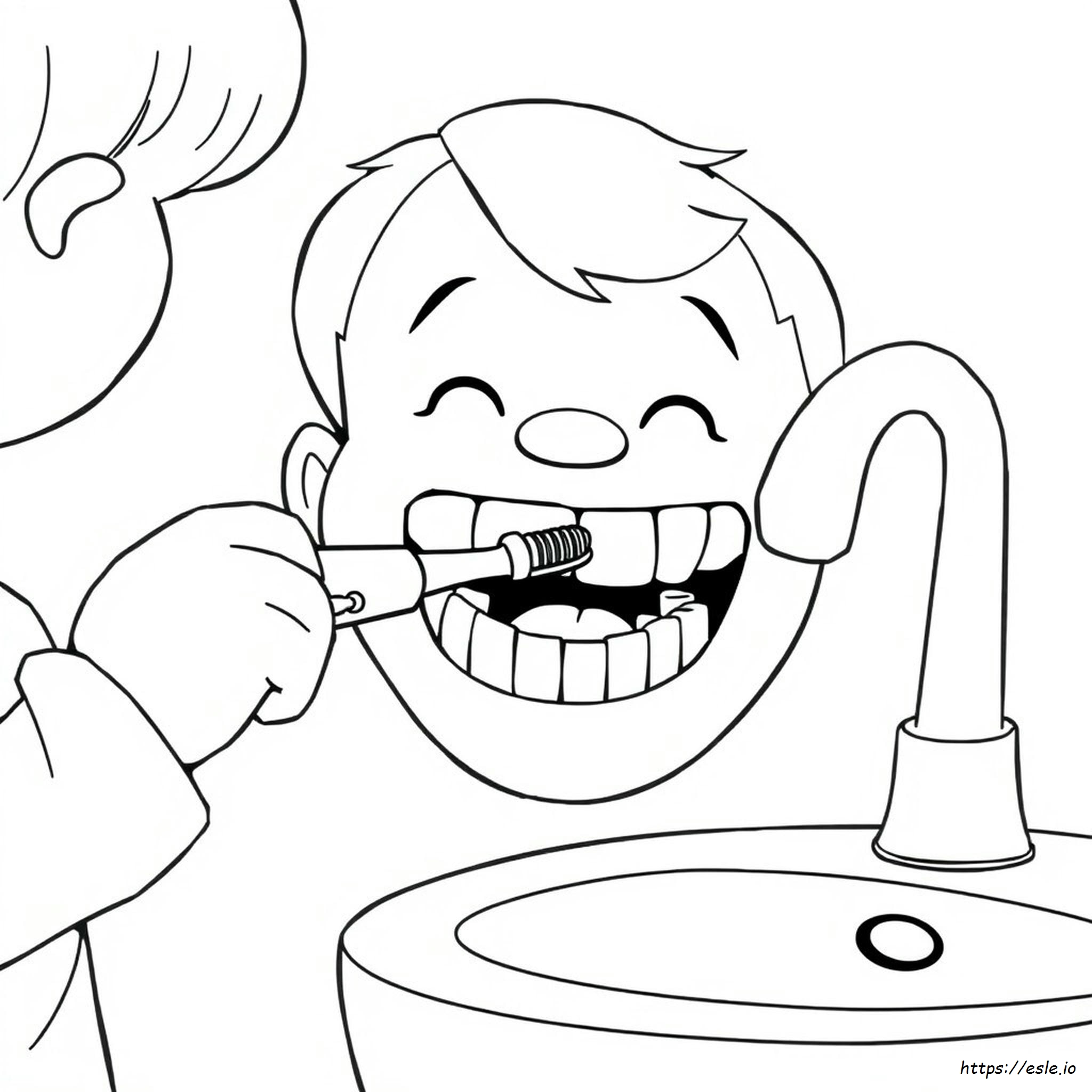 Free Printable Brush Teeth Coloring Page
