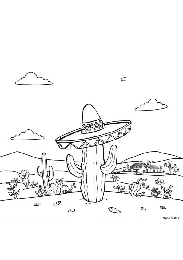 Sombrero Mexicano Para Colorear