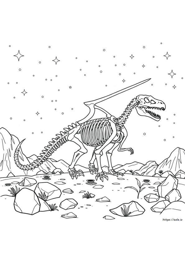 Páginas Para Colorear De Dragones Esqueleto