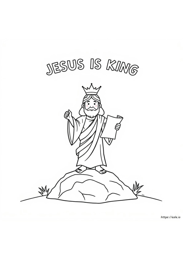 Dibujo Imprimible Para Colorear De Jesús Es Rey