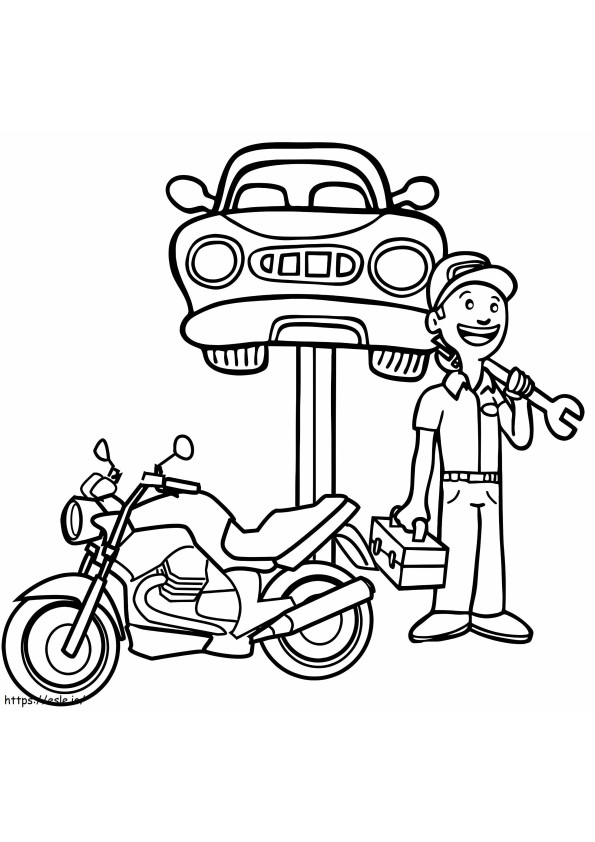 Mechanic Smiling coloring page