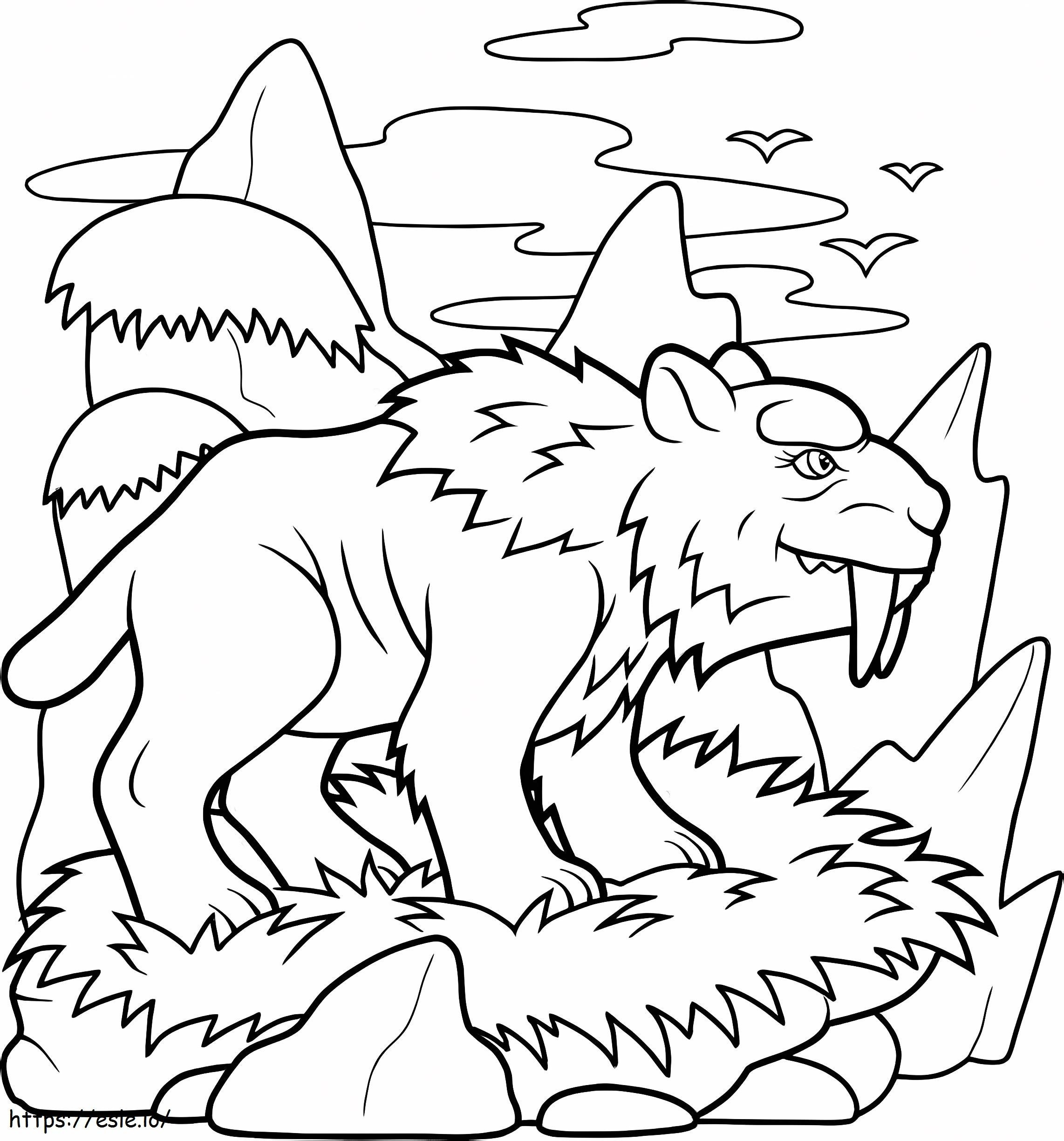 Stone Age Tiger coloring page