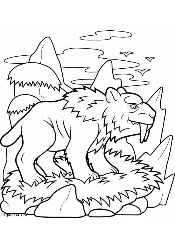 Stone Age Tiger coloring page