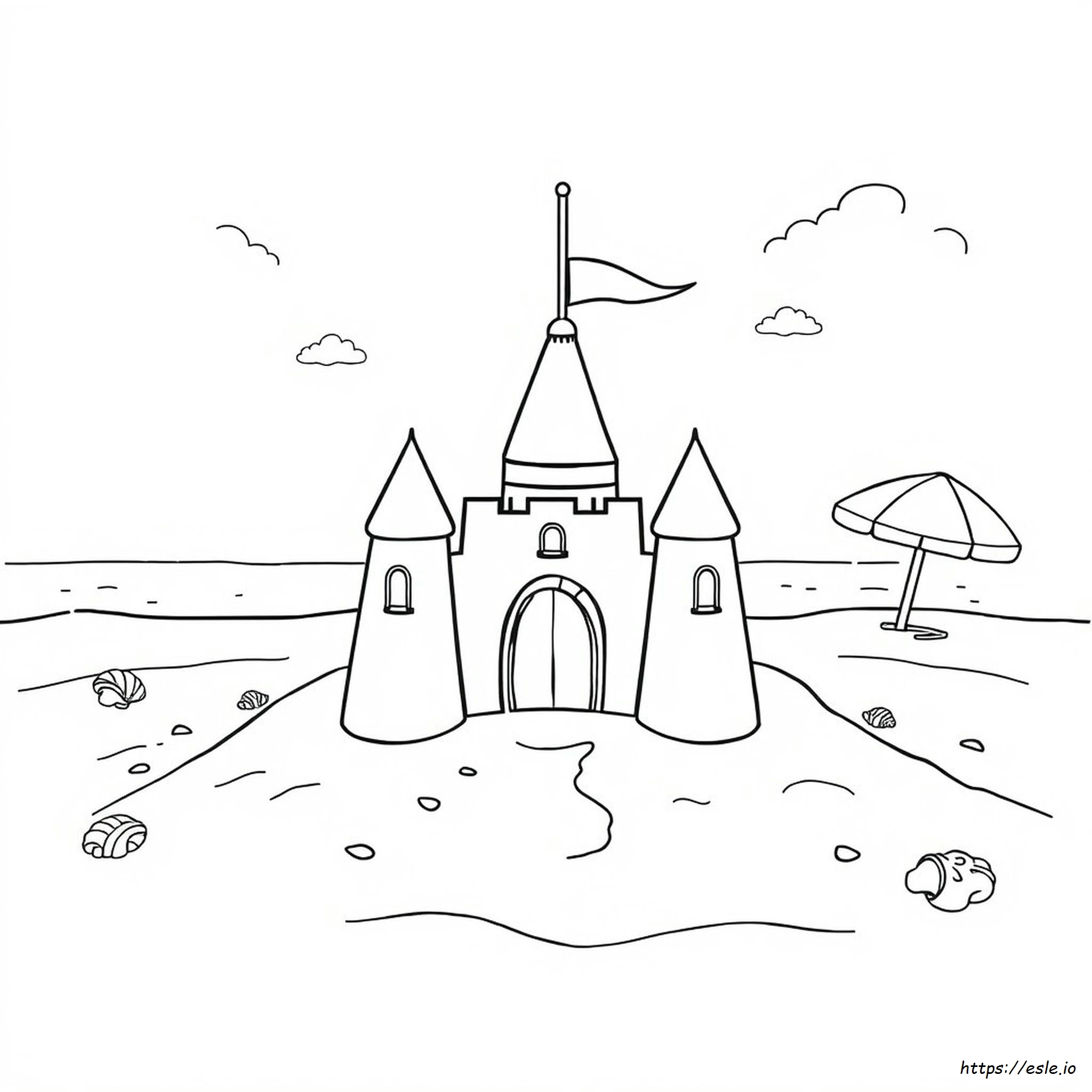 Sand Castle Coloring Page Printable