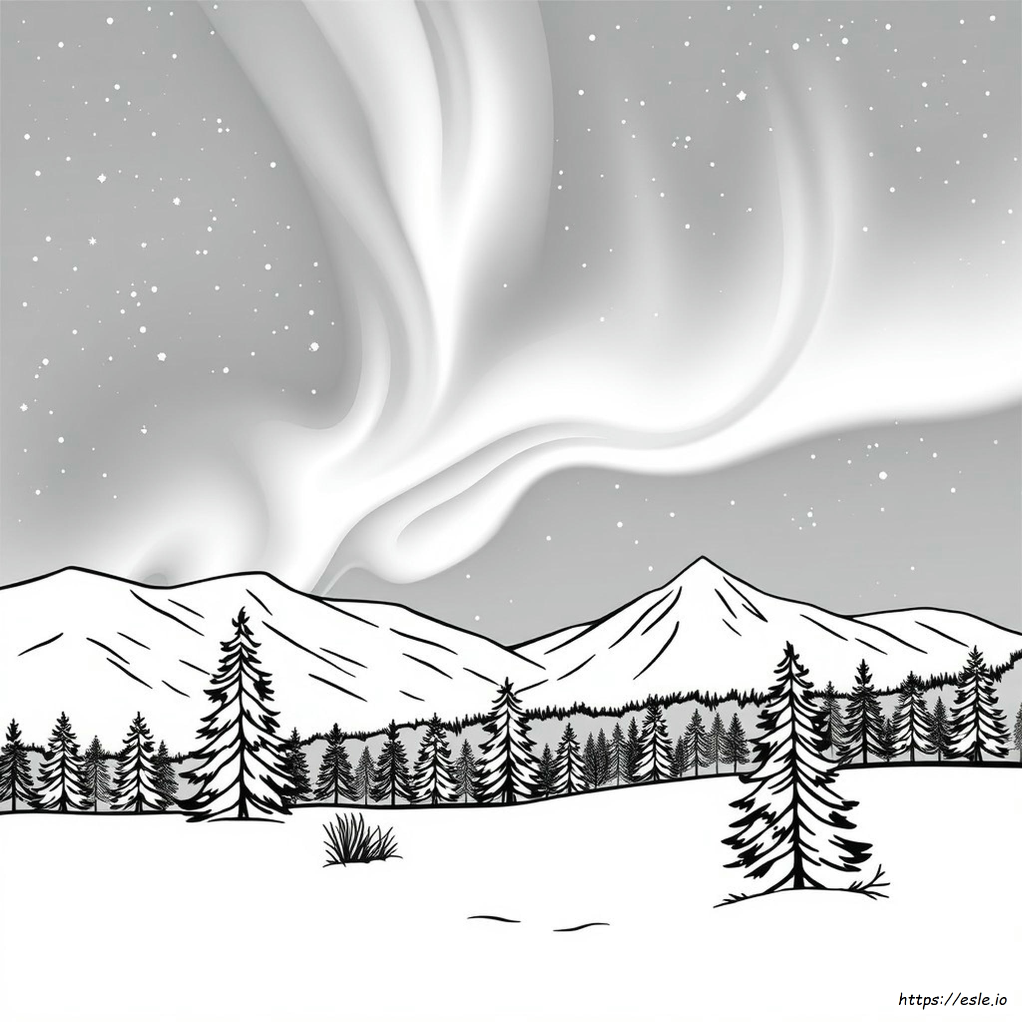 Aurora Borealis Coloring Page