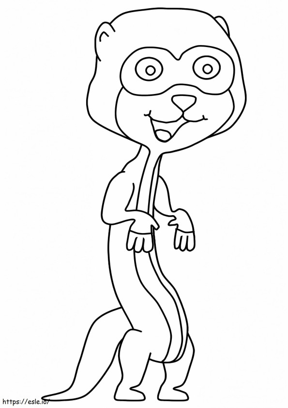  Cartoon Meerkat A4 kleurplaat