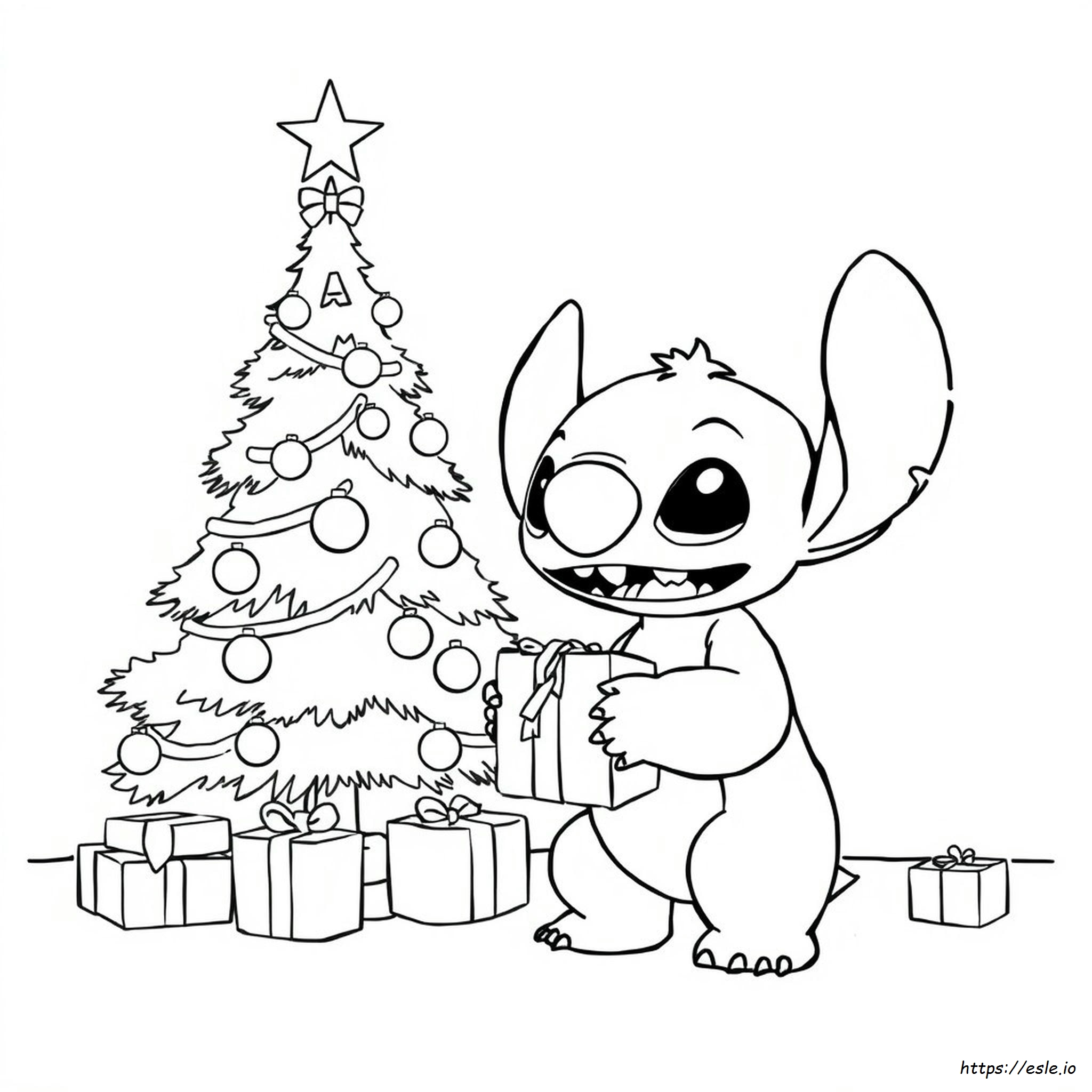 Coloring Sheet Stitch Christmas Coloring Pages