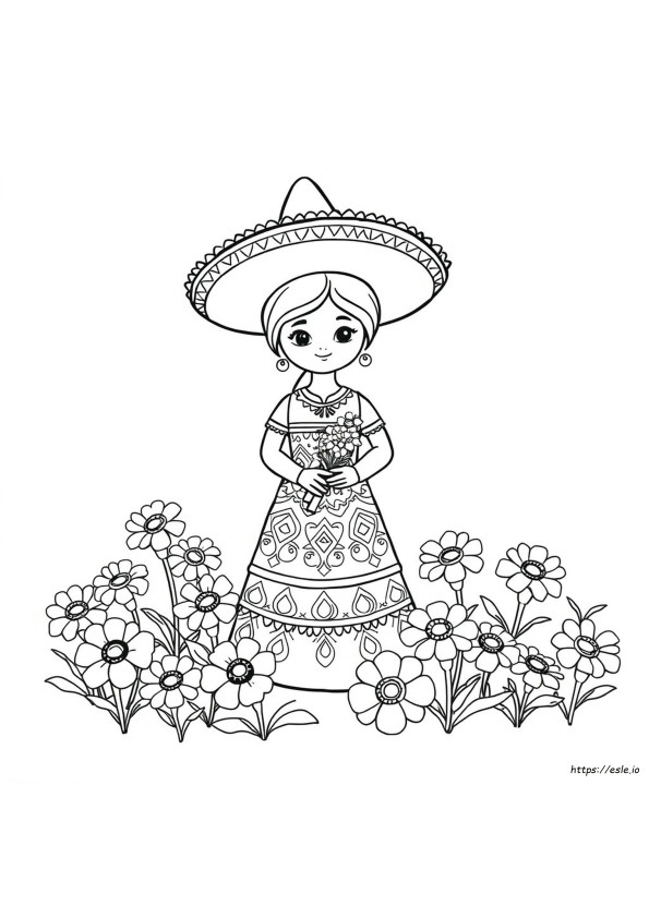 Păpușă Mexicană De Colorat