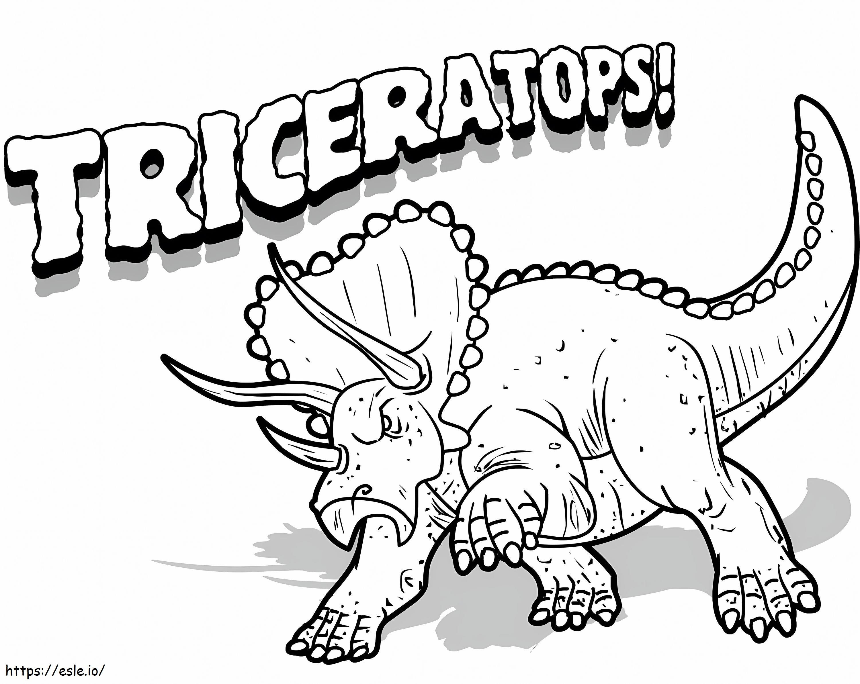 Dinozaurul Triceratops de colorat