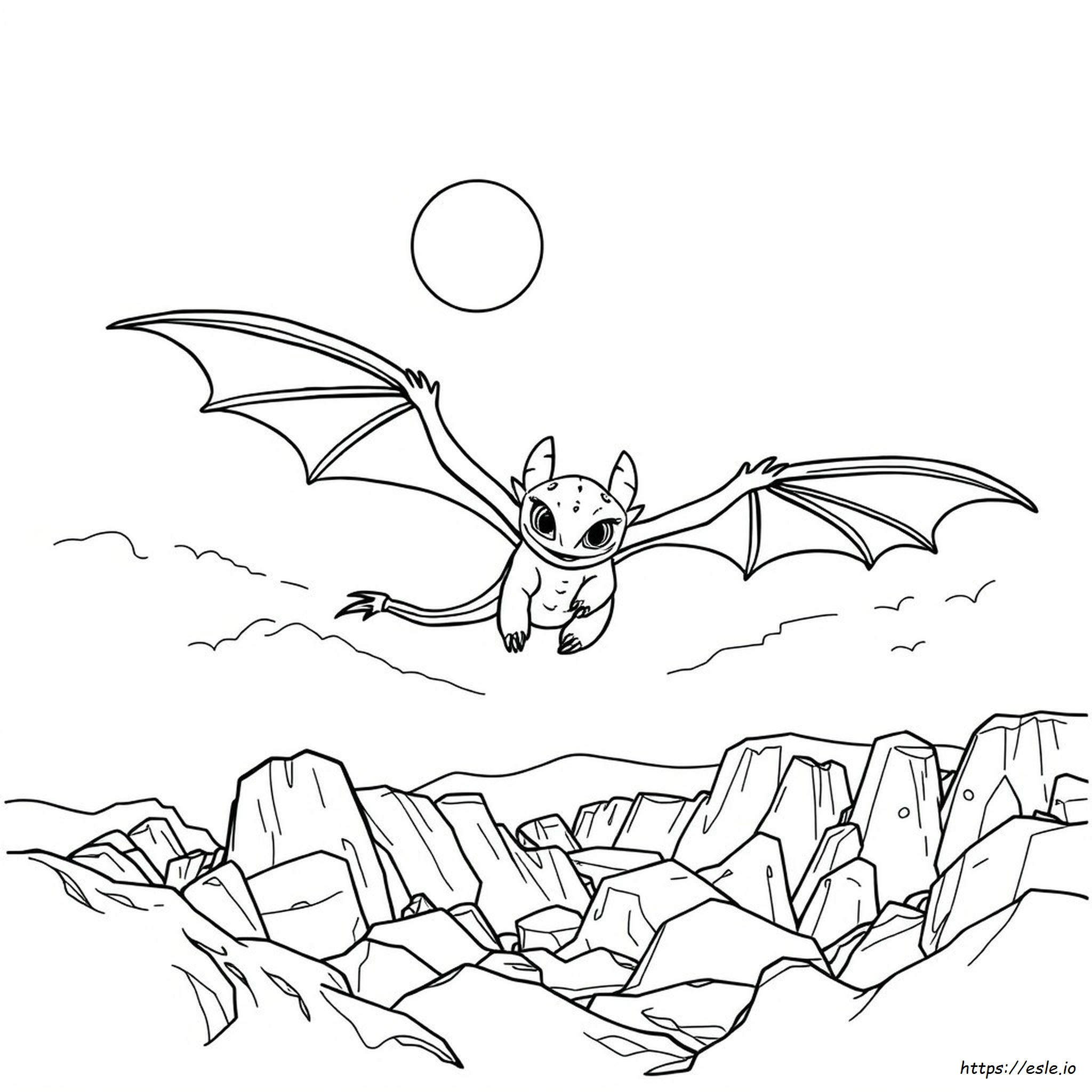 Realistic Toothless Coloring Page