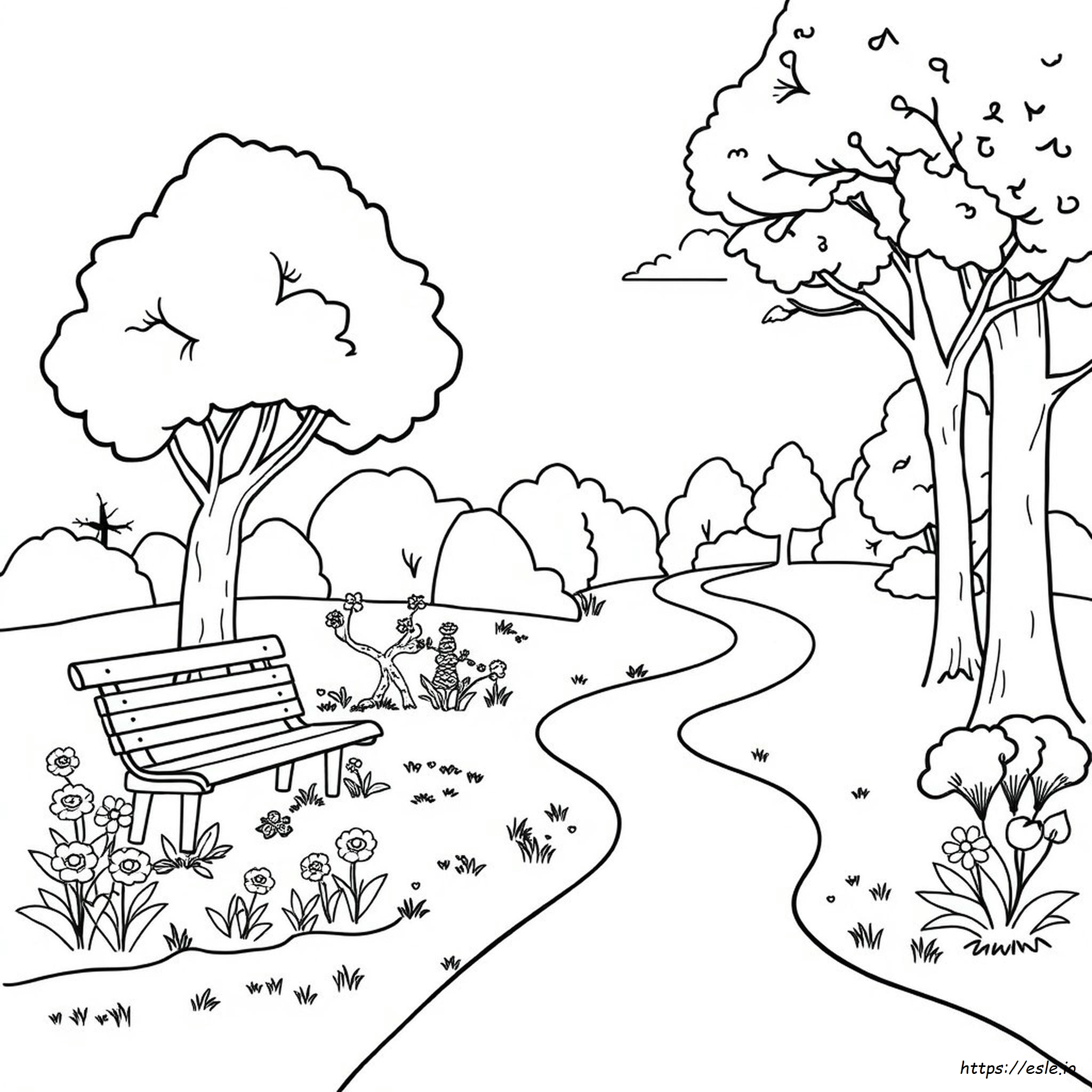 Park Picture For Colouring